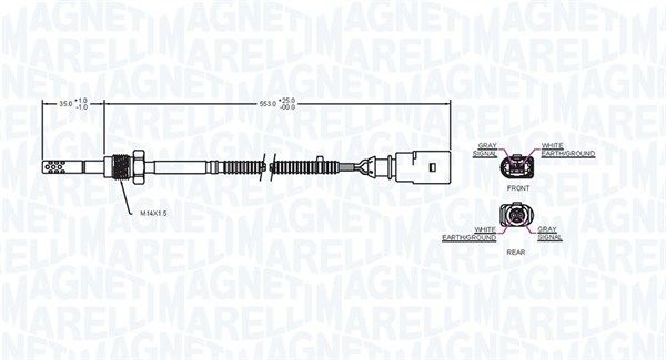 Датчик, температура відпрацьованих газів, Magneti Marelli 172000115010