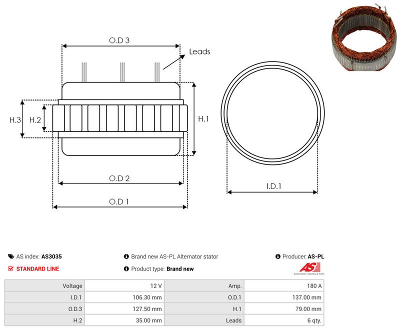 Staator, generaator, AS-PL AS3035