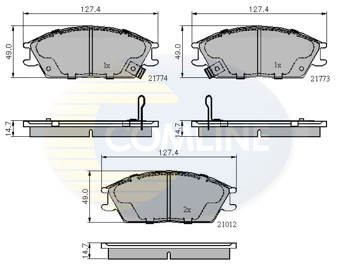 Комплект гальмівних накладок, дискове гальмо, Comline CBP3253