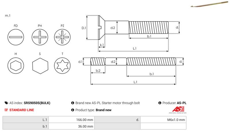 AS-PL SRS9050S(BULK) Repair Set, alternator