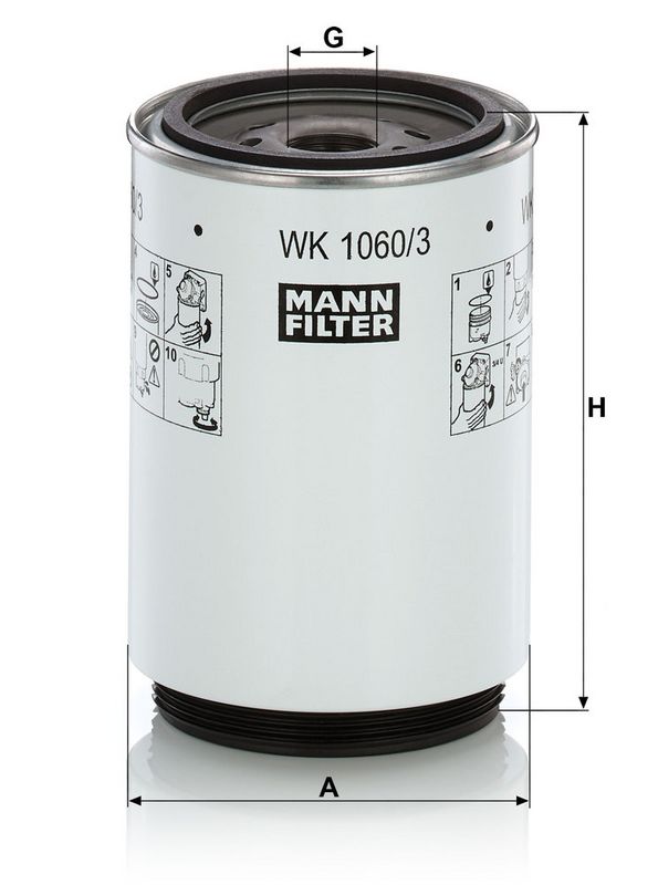 MANN-FILTER Filtre à carburant WK 1060/3 x