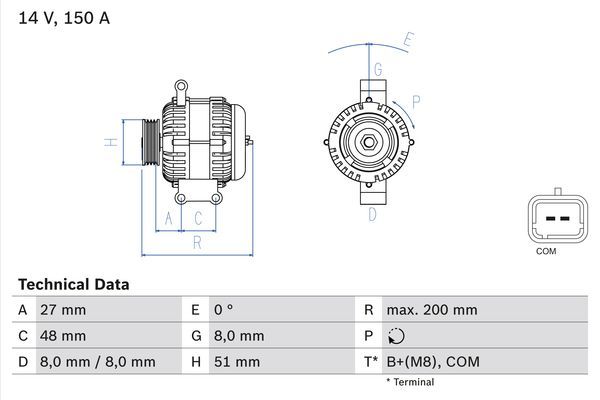 Генератор, Bosch 0986048740