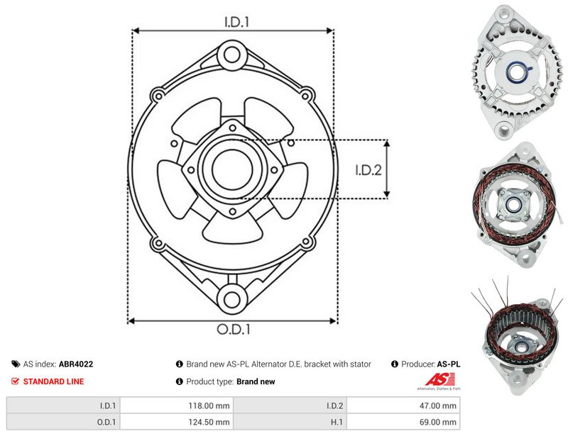 AS-PL ABR4022 Stator, alternator