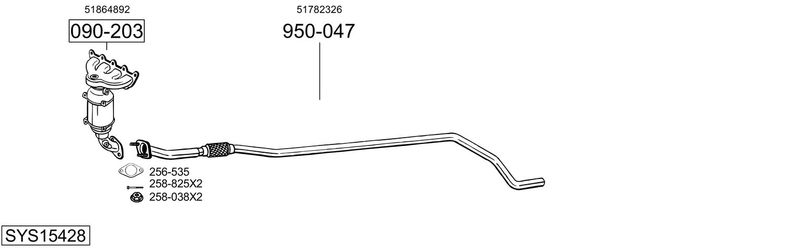 BOSAL kipufogórendszer SYS15428