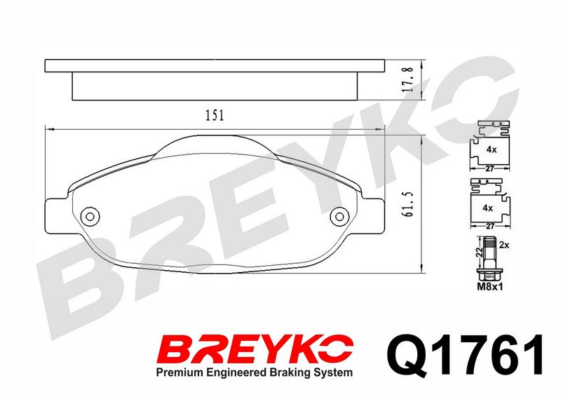 DAVID VASCO Q1761 Brake Pad Set, disc brake