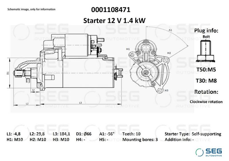 SEG Automotive 0001108471 Starter