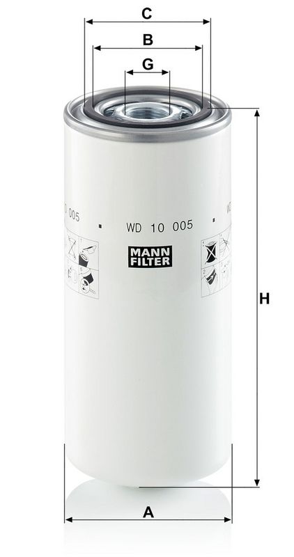 Filter, tööhüdraulika, MANN-FILTER WD 10 005