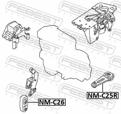 FEBEST NM-C25R Mounting, engine