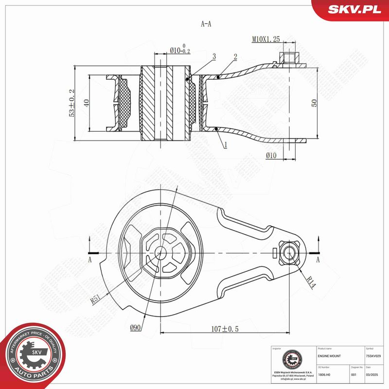 ESEN SKV 75SKV029 Mounting, engine