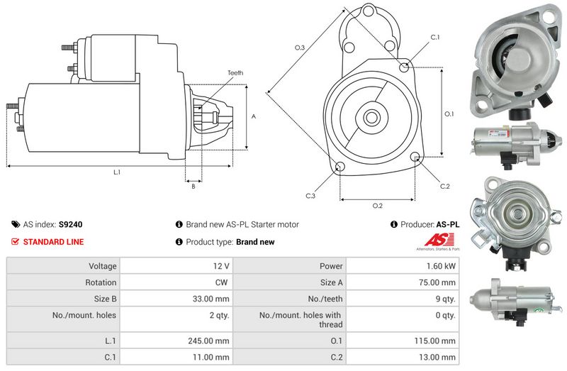 AS-PL S9240 Starter