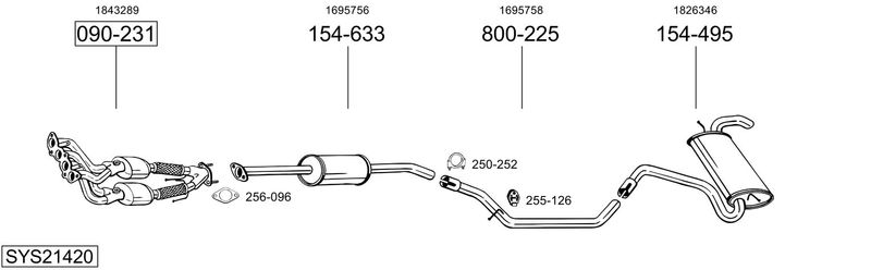 BOSAL kipufogórendszer SYS21420