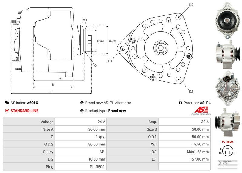 AS-PL A6016 Alternator