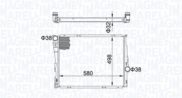 Радіатор, система охолодження двигуна, Magneti Marelli 350213163600