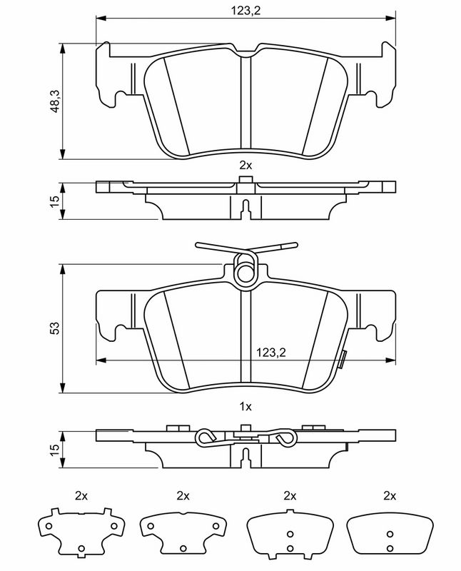BOSCH 0986494839 Brake Pad Set, disc brake