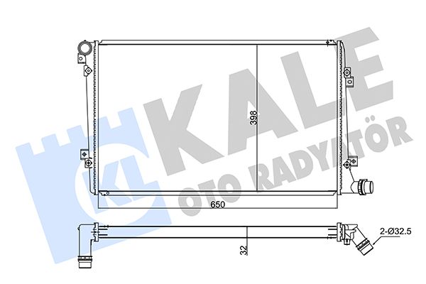 Радіатор, система охолодження двигуна, Kale Oto Radyatör 347505