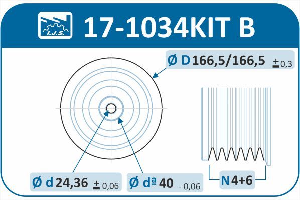 Комплект шківів, колінчатий вал, Ijs 17-1034KITB