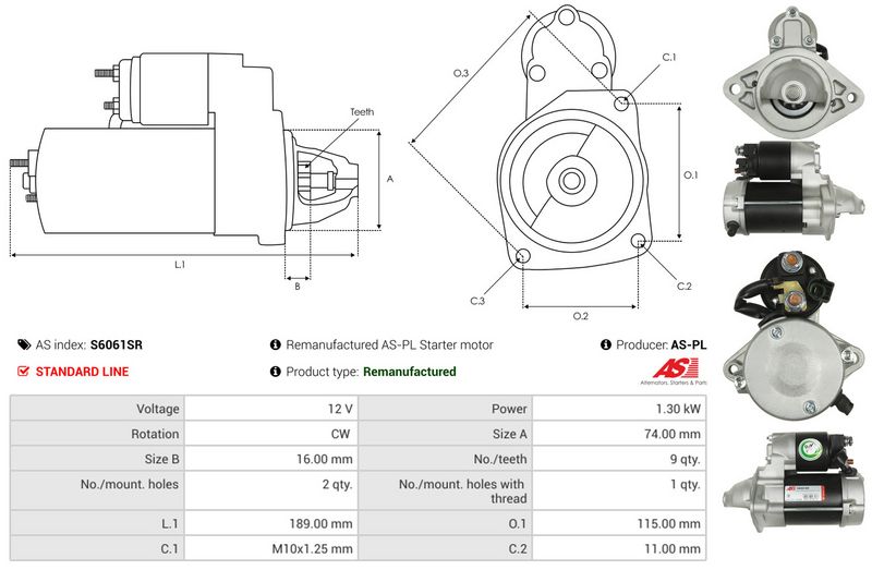 AS-PL S6061SR Starter