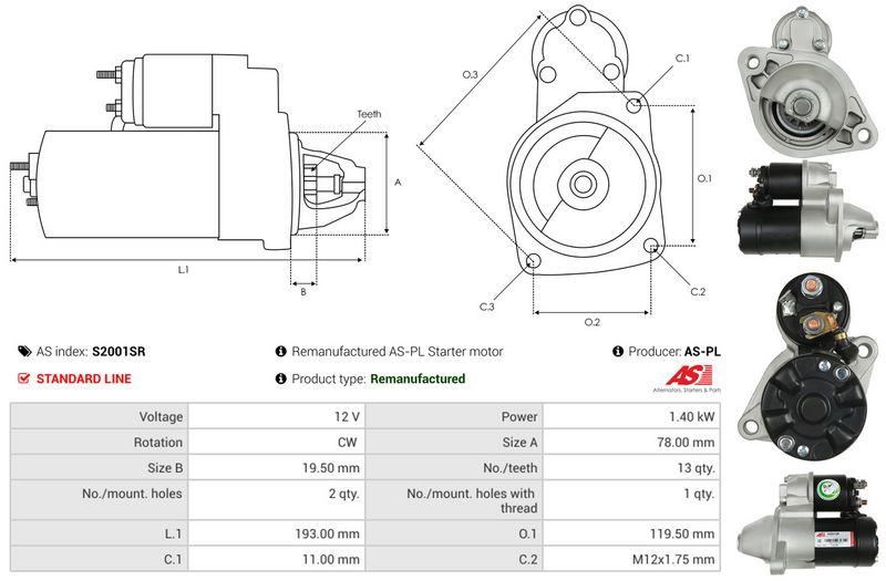 AS-PL S2001SR Starter