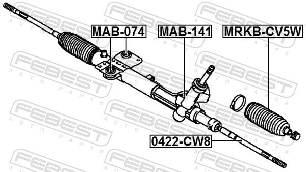 Опора, рульовий механізм, Febest MAB-141