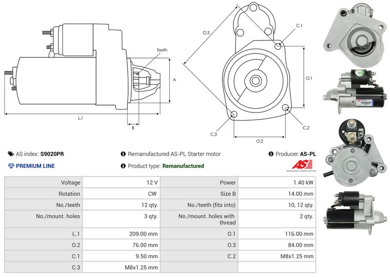 AS-PL S9020PR Starter