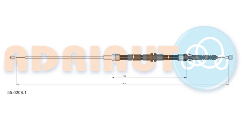 Тросовий привод, стоянкове гальмо, VW трос ручного гальма Caddy III 08-, Adriauto 55.0208.1
