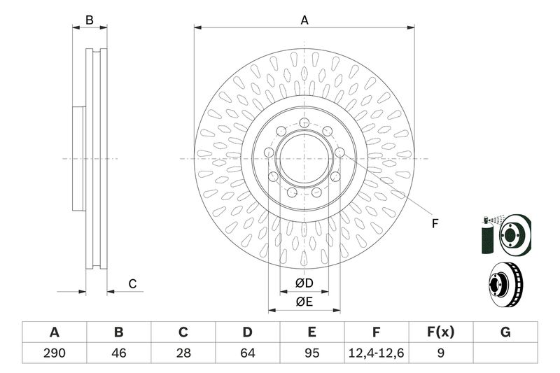 BOSCH 0 986 479 718 Brake Disc