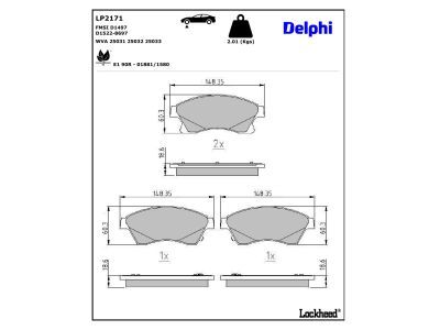 DELPHI LP2171 Brake Pad Set, disc brake