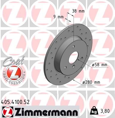 Гальмівний диск, Zimmermann 405.4100.52