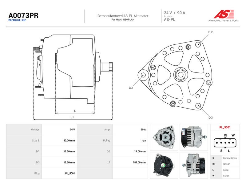 Generaator, AS-PL A0073PR