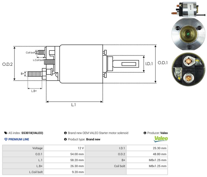 AS-PL SS3018(VALEO) Solenoid Switch, starter