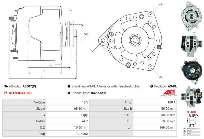 AS-PL A6007(P) Alternator