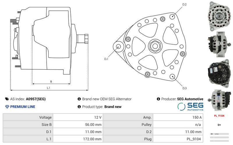 Generaator, AS-PL A0957(SEG)