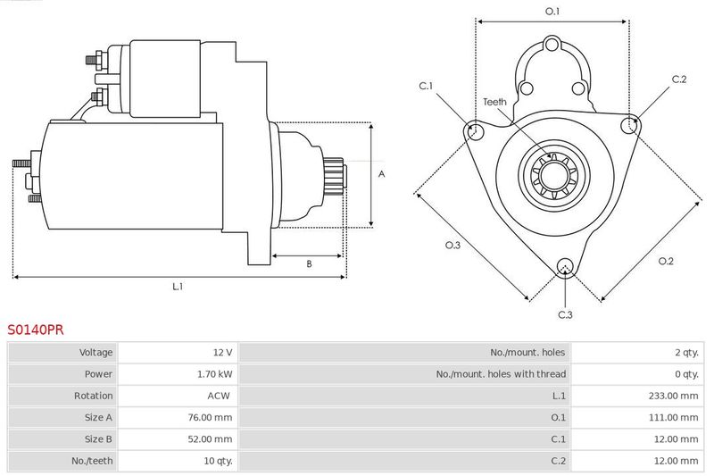 Стартер, Auto Starter S0140PR