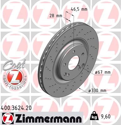 Гальмівний диск, Zimmermann 400.3624.20