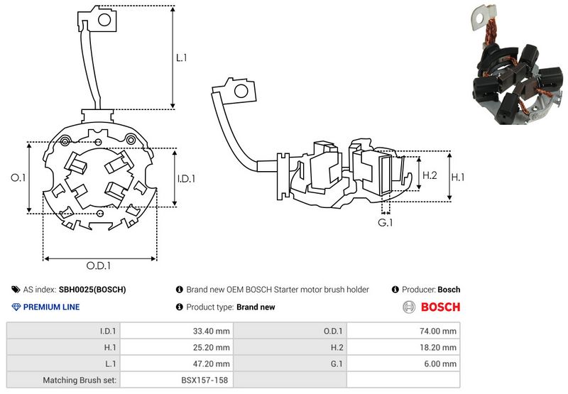 AS-PL SBH0025(BOSCH) Holder, carbon brushes