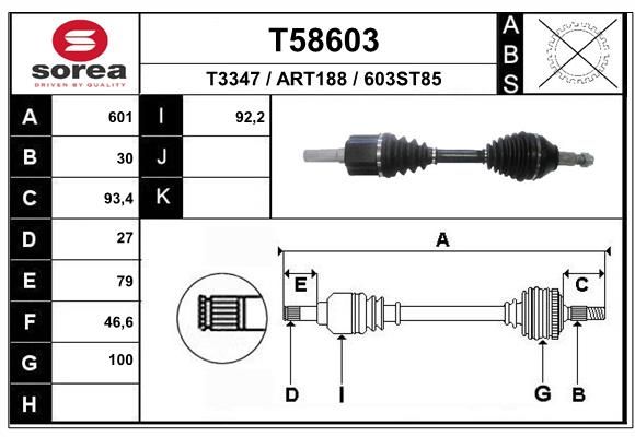 EAI hajtótengely T58603