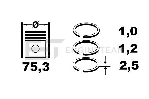 Product Image - Zuigerveerset - R4000400 - ET ENGINETEAM