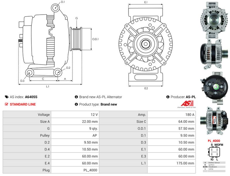 AS-PL A6405S Alternator