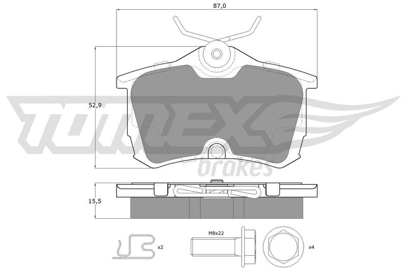 TOMEX Brakes TX 14-51 Stabdžių trinkelių rinkinys, diskinis stabdys
