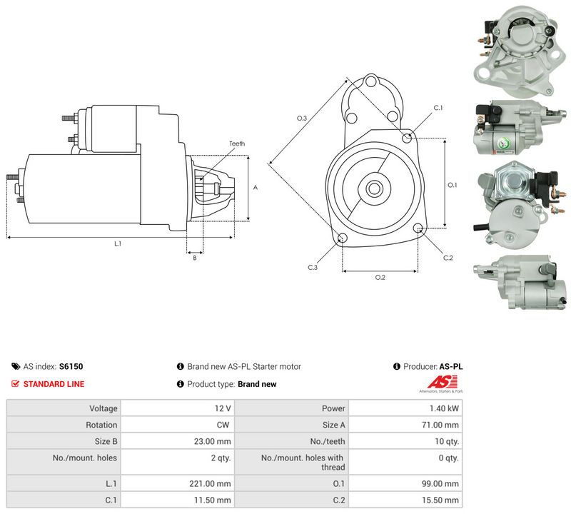 Starter, AS-PL S6150