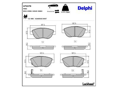 DELPHI LP2476 Brake Pad Set, disc brake