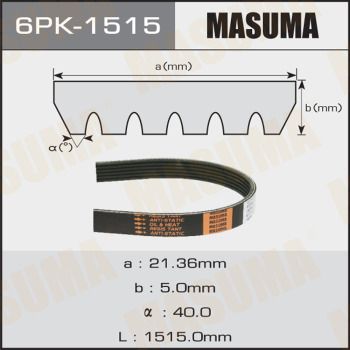 Поліклиновий ремінь, Masuma 6PK-1515