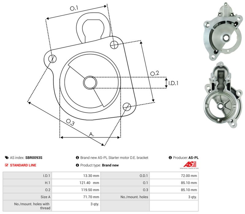 AS-PL SBR0093S Starter Lid, carburettor