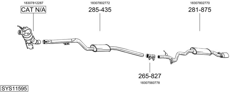 BOSAL kipufogórendszer SYS11595