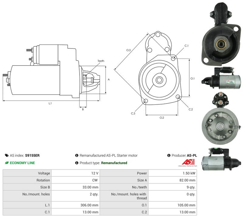 Starter, AS-PL S9155ER