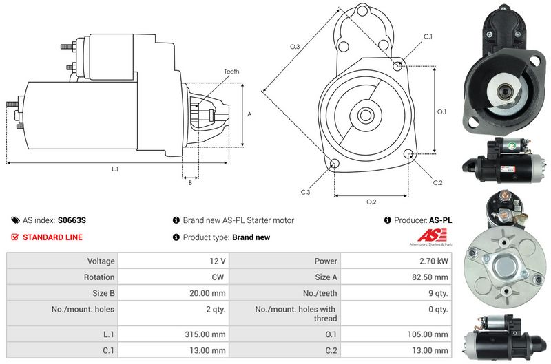 AS-PL S0663S Starter