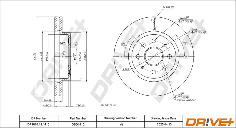 Disc frana DP1010.11.1410 Dr!ve+
