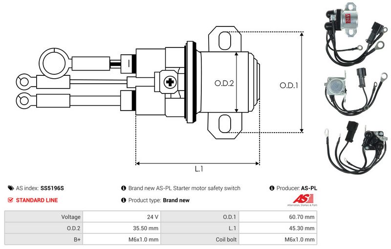 AS-PL SS5196S Solenoid Switch, starter