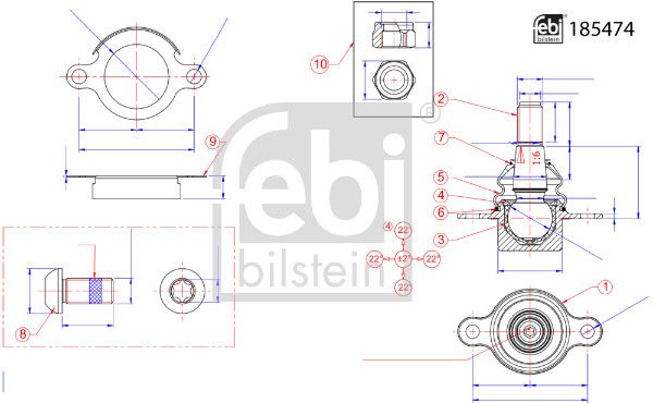 185474 FEBI BILSTEIN Тяга рулевая Opel Corsa F/Peugeot 2008 II 19-