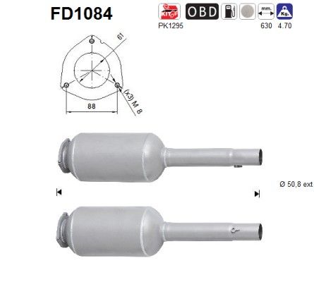 AS FD1084 Soot/Particulate Filter, exhaust system